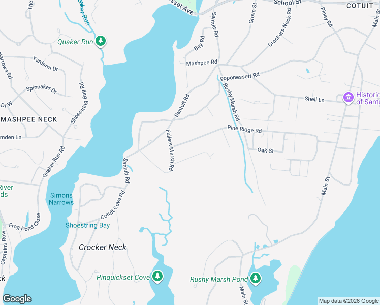map of restaurants, bars, coffee shops, grocery stores, and more near 271 Waquoit Road in Barnstable