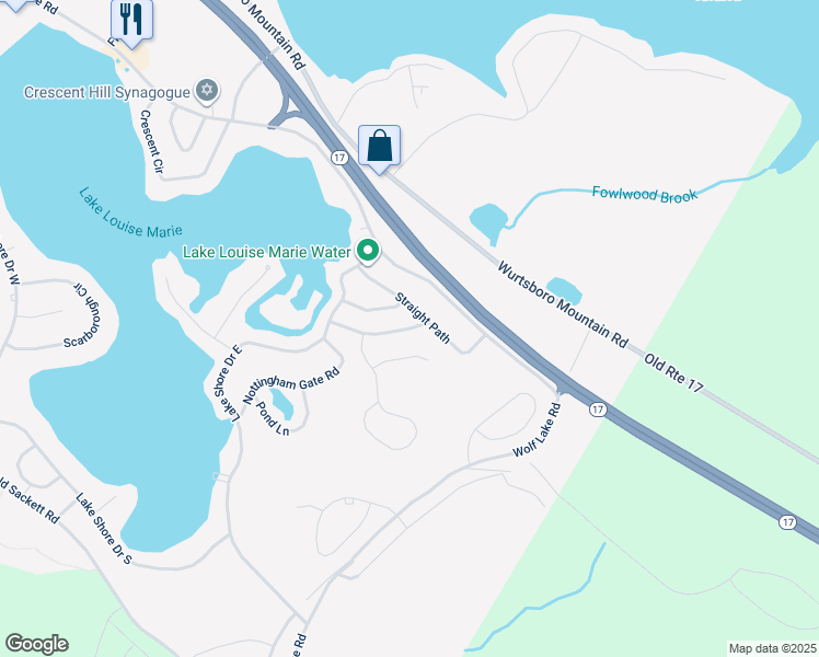 map of restaurants, bars, coffee shops, grocery stores, and more near 8 High View Terrace in Rock Hill