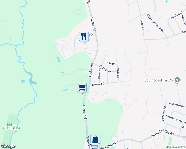 map of restaurants, bars, coffee shops, grocery stores, and more near 797 Tucker Road in Dartmouth