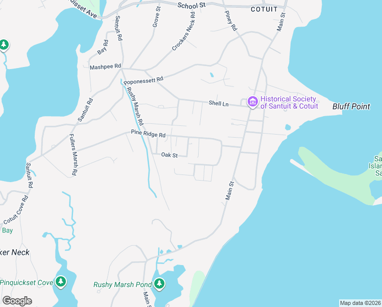 map of restaurants, bars, coffee shops, grocery stores, and more near 30 Cedar Street in Barnstable