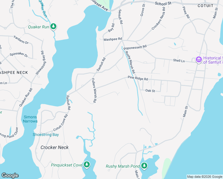 map of restaurants, bars, coffee shops, grocery stores, and more near 271 Waquoit Road in Barnstable