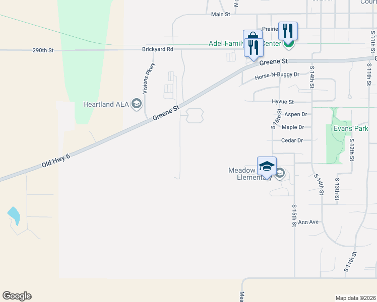 map of restaurants, bars, coffee shops, grocery stores, and more near in Adel