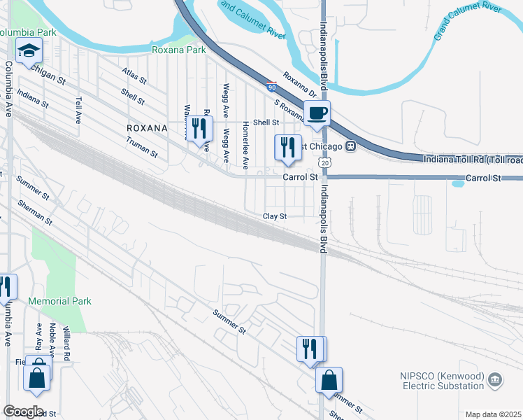 map of restaurants, bars, coffee shops, grocery stores, and more near 5746 Northcote Avenue in Hammond