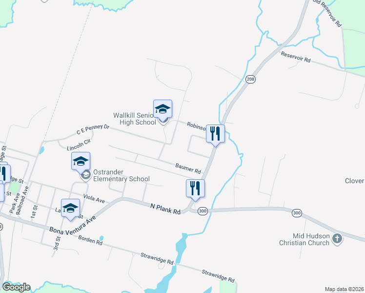 map of restaurants, bars, coffee shops, grocery stores, and more near 27 Kobelt Drive in Wallkill