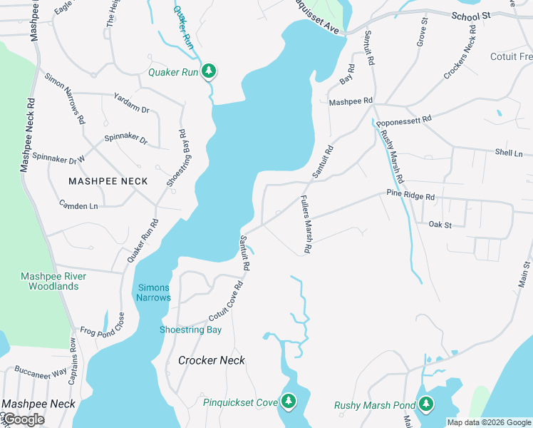 map of restaurants, bars, coffee shops, grocery stores, and more near 679 Poponessett Road in Barnstable