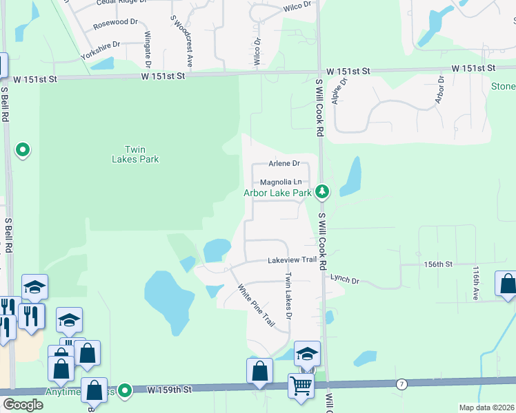 map of restaurants, bars, coffee shops, grocery stores, and more near 12143 Joan Marie Drive in Lockport