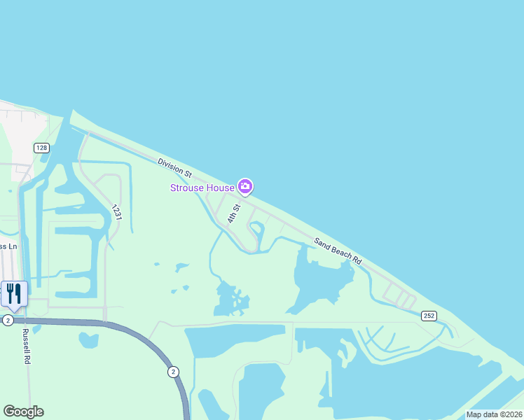 map of restaurants, bars, coffee shops, grocery stores, and more near County Road 252 in Ottawa County
