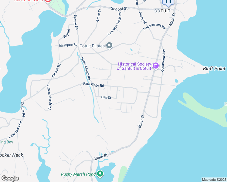 map of restaurants, bars, coffee shops, grocery stores, and more near 14 Walnut Street in Barnstable