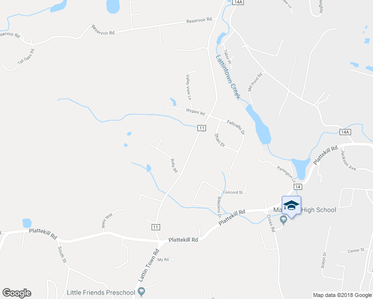 map of restaurants, bars, coffee shops, grocery stores, and more near 407 Lattintown Road in Marlboro