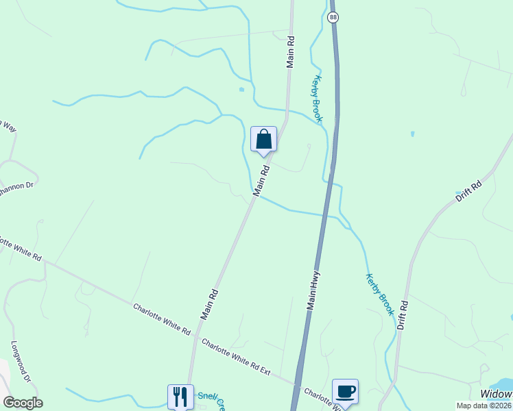 map of restaurants, bars, coffee shops, grocery stores, and more near 250 Main Road in Westport
