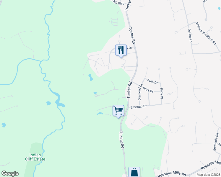 map of restaurants, bars, coffee shops, grocery stores, and more near 5 Winston Lane in Dartmouth