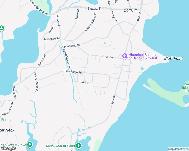 map of restaurants, bars, coffee shops, grocery stores, and more near 30 Cedar Street in Barnstable