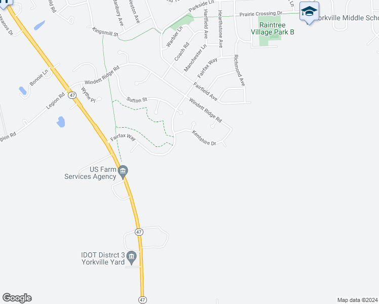 map of restaurants, bars, coffee shops, grocery stores, and more near 2500 Fairfax Way in Yorkville