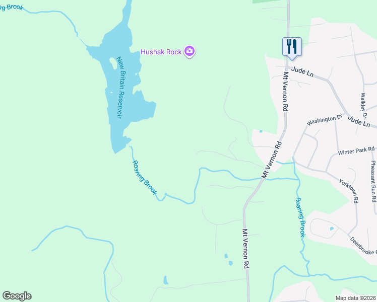 map of restaurants, bars, coffee shops, grocery stores, and more near 201 Cascade Ridge in Southington