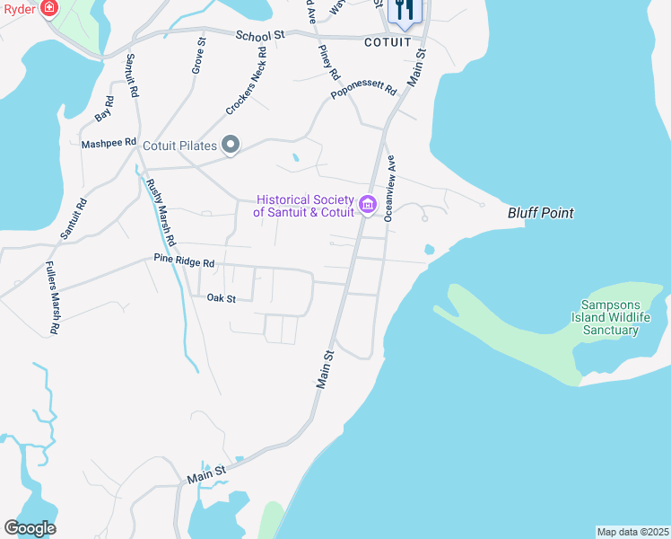 map of restaurants, bars, coffee shops, grocery stores, and more near 17 Keela Road in Barnstable