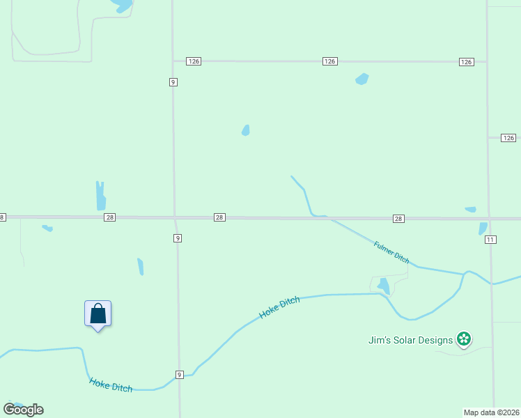 map of restaurants, bars, coffee shops, grocery stores, and more near 25506-25780 County Road 28 in Goshen
