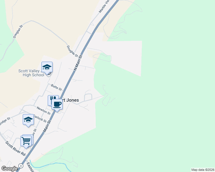 map of restaurants, bars, coffee shops, grocery stores, and more near 402-406 High St in Fort Jones