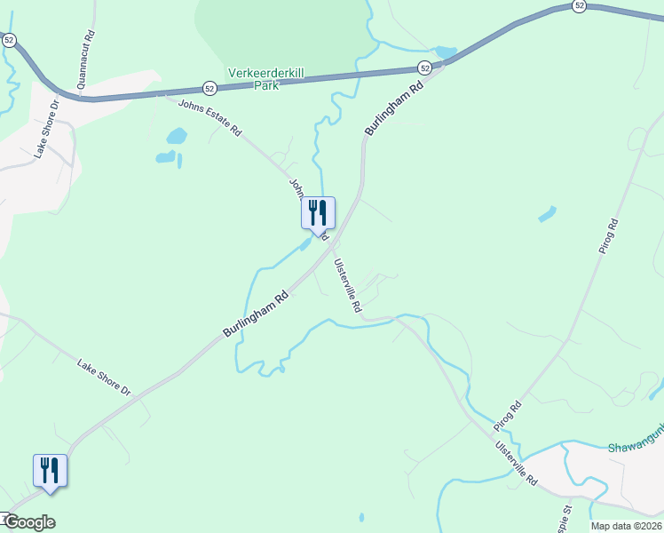 map of restaurants, bars, coffee shops, grocery stores, and more near 1441 Burlingham Road in Pine Bush