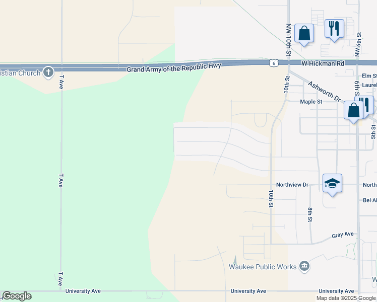 map of restaurants, bars, coffee shops, grocery stores, and more near 1230 Cedar Street in Waukee