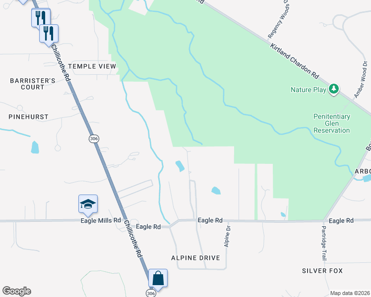 map of restaurants, bars, coffee shops, grocery stores, and more near 9682 Wrenwood Drive in Kirtland