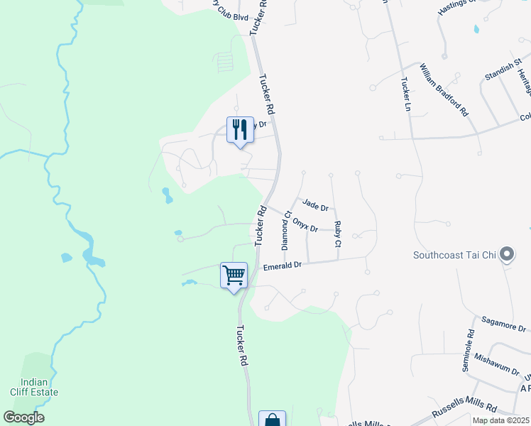 map of restaurants, bars, coffee shops, grocery stores, and more near 824 Tucker Road in Dartmouth