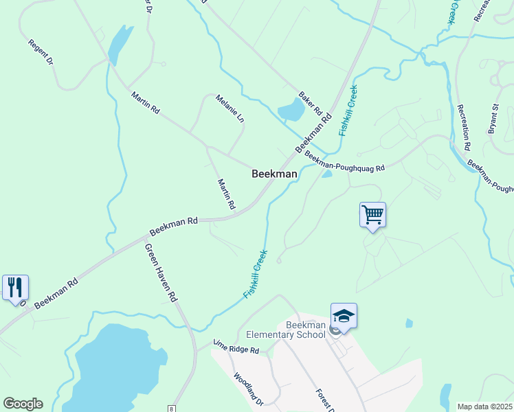 map of restaurants, bars, coffee shops, grocery stores, and more near 999 Beekman Road in Hopewell Junction