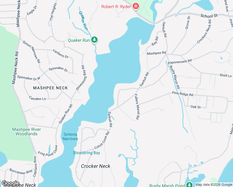 map of restaurants, bars, coffee shops, grocery stores, and more near 625 Poponessett Road in Barnstable