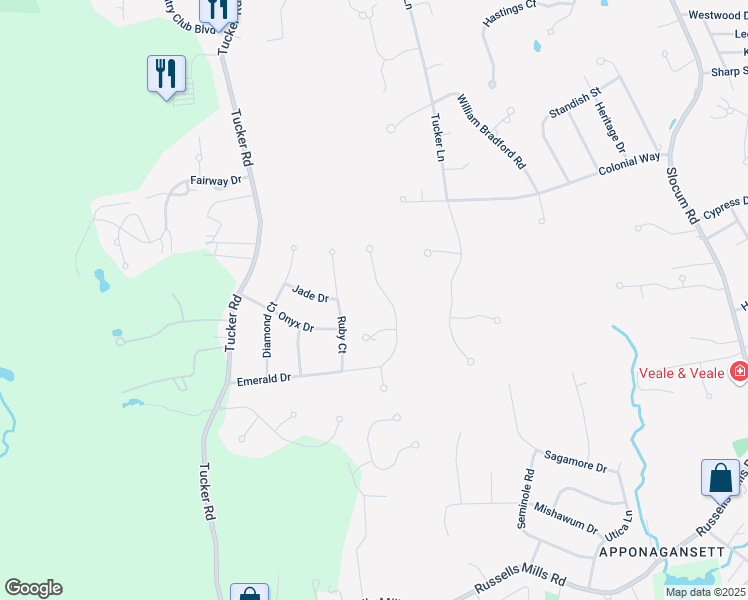 map of restaurants, bars, coffee shops, grocery stores, and more near 74 Emerald Drive in Dartmouth