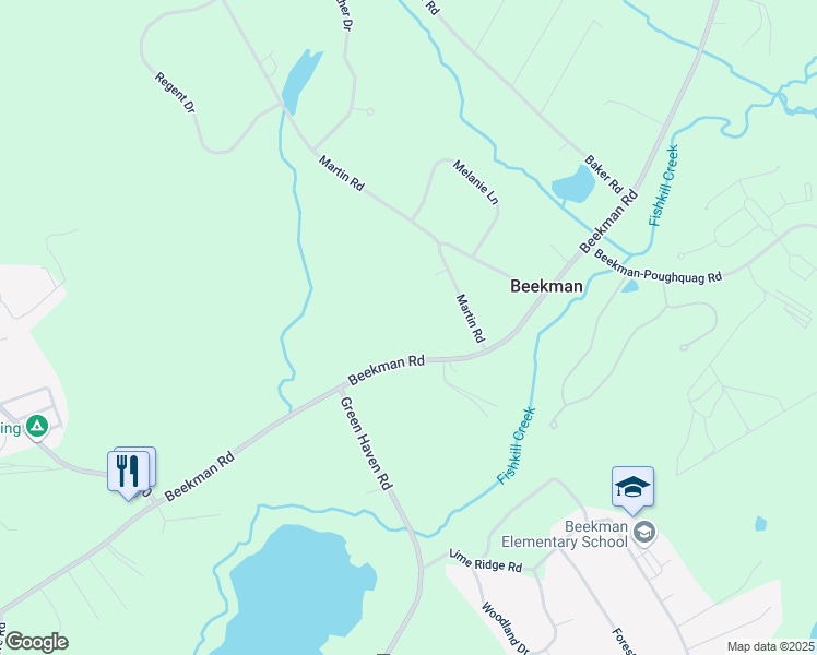 map of restaurants, bars, coffee shops, grocery stores, and more near 953 Beekman Road in Hopewell Junction