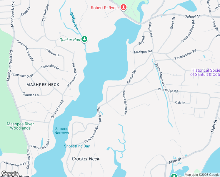 map of restaurants, bars, coffee shops, grocery stores, and more near 625 Poponessett Road in Barnstable