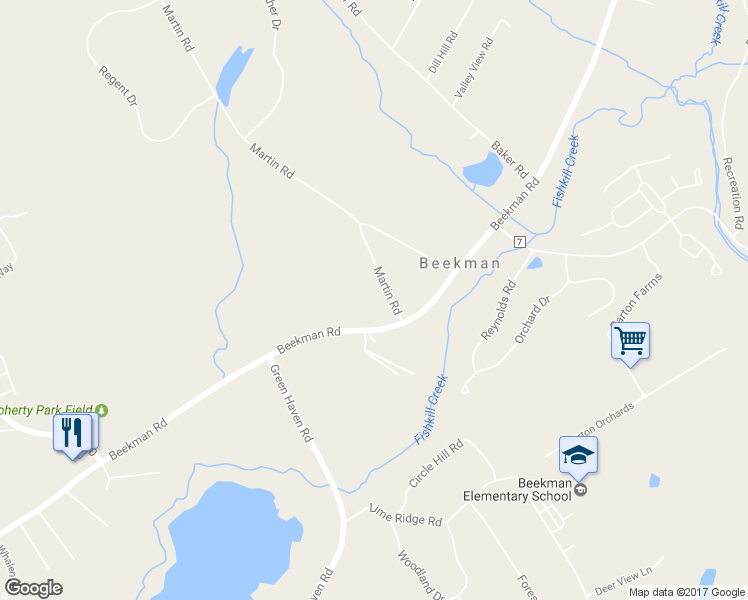 map of restaurants, bars, coffee shops, grocery stores, and more near 3 Martin Road in Hopewell Junction