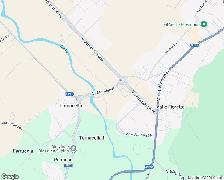 map of restaurants, bars, coffee shops, grocery stores, and more near 61 Via Morolense in Le Lame-area Industriale