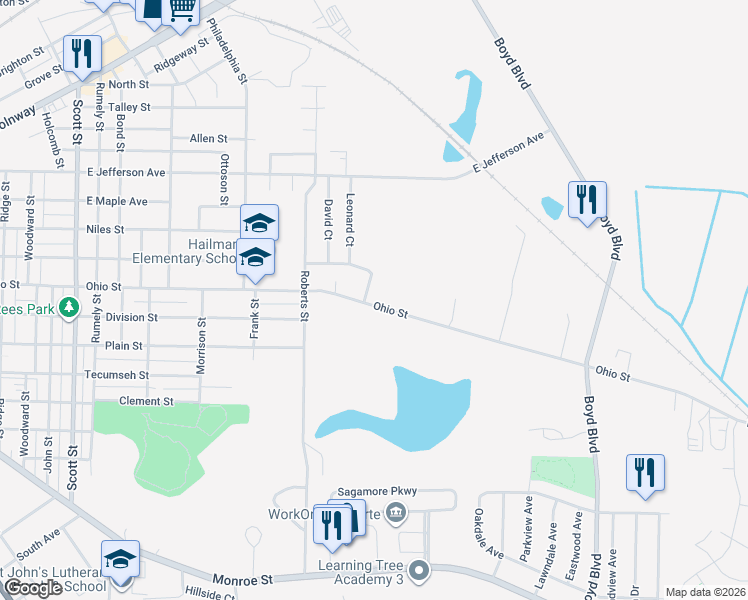 map of restaurants, bars, coffee shops, grocery stores, and more near 1006 Floyd Street in La Porte