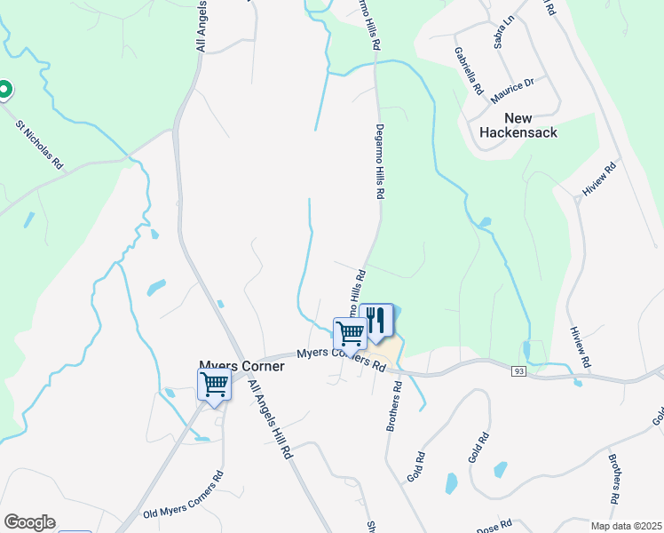 map of restaurants, bars, coffee shops, grocery stores, and more near 15 American Way in Wappingers Falls