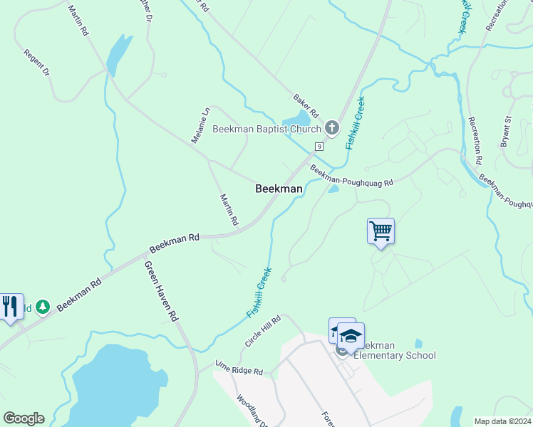 map of restaurants, bars, coffee shops, grocery stores, and more near 1006 Beekman Road in Hopewell Junction
