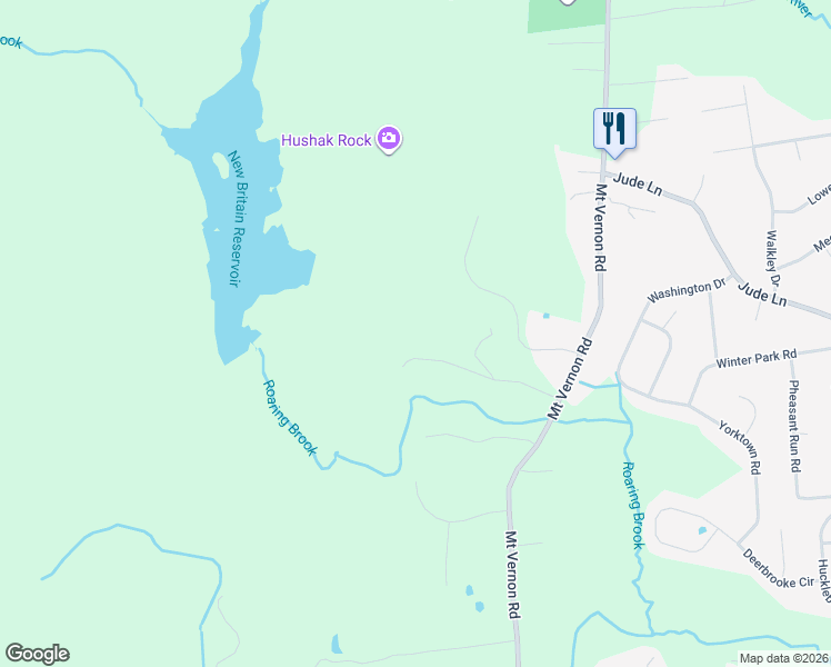map of restaurants, bars, coffee shops, grocery stores, and more near 154 Cascade Ridge in Southington