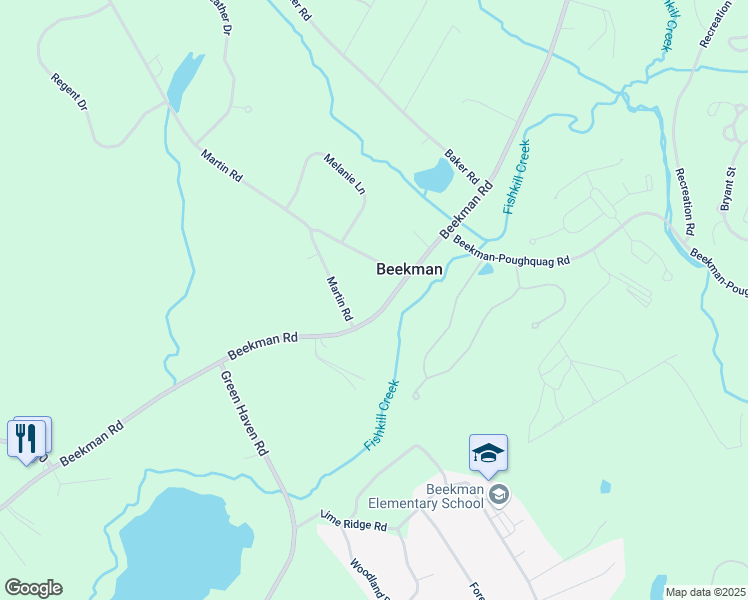 map of restaurants, bars, coffee shops, grocery stores, and more near 999 Beekman Road in Hopewell Junction