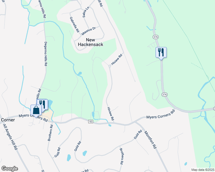 map of restaurants, bars, coffee shops, grocery stores, and more near 19 Hi View Road in Wappingers Falls