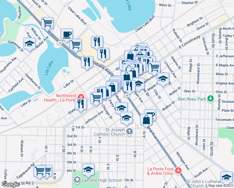 map of restaurants, bars, coffee shops, grocery stores, and more near in 