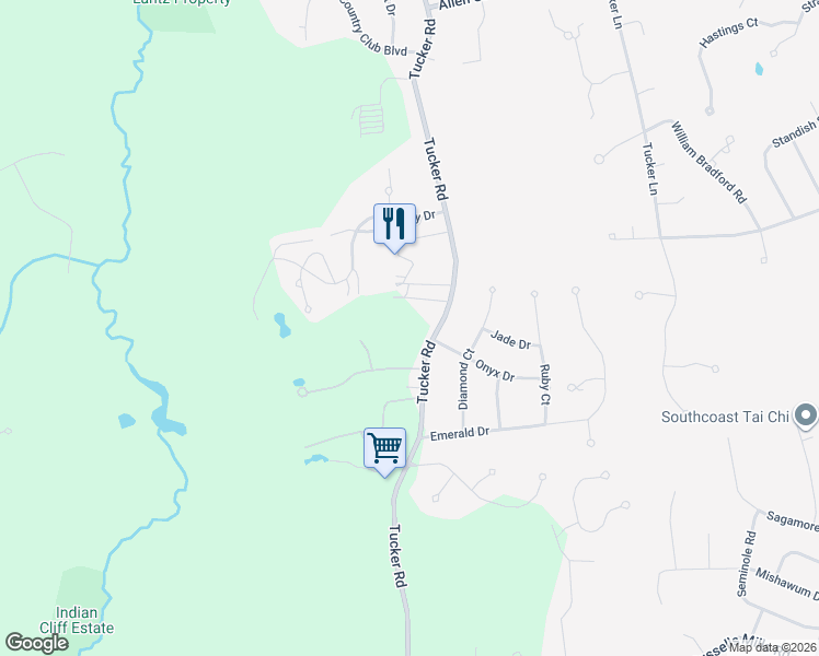map of restaurants, bars, coffee shops, grocery stores, and more near 854 Tucker Road in Dartmouth