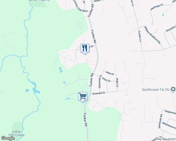 map of restaurants, bars, coffee shops, grocery stores, and more near 824 Tucker Road in Dartmouth