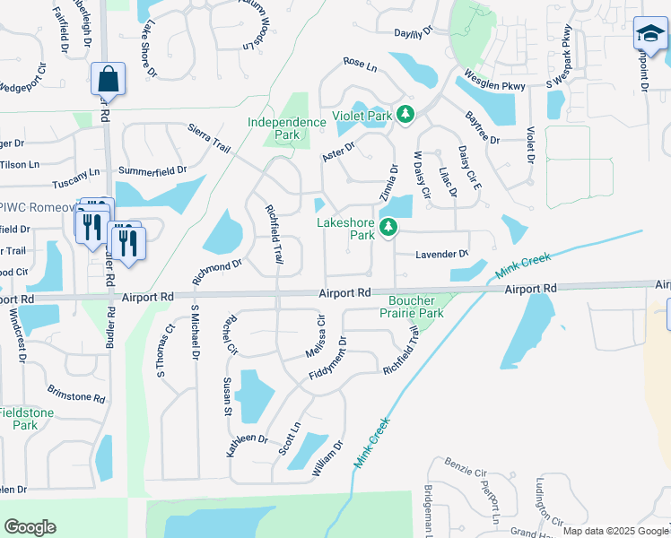 map of restaurants, bars, coffee shops, grocery stores, and more near 394 Daffodil Dr in Romeoville