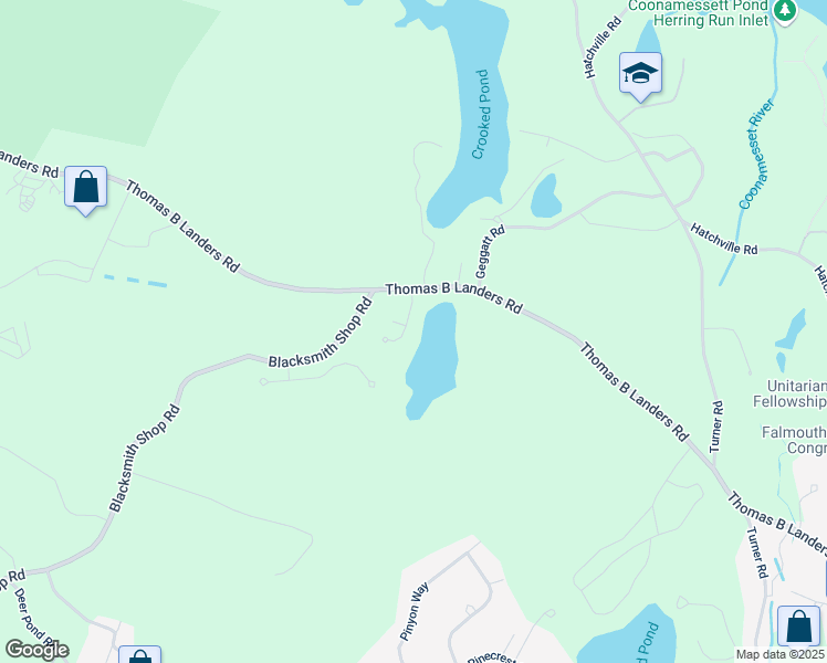 map of restaurants, bars, coffee shops, grocery stores, and more near 22 Shallow Pond Lane in Falmouth