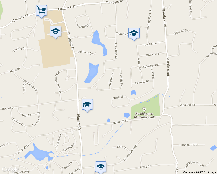map of restaurants, bars, coffee shops, grocery stores, and more near 72 Debbie Drive in Southington