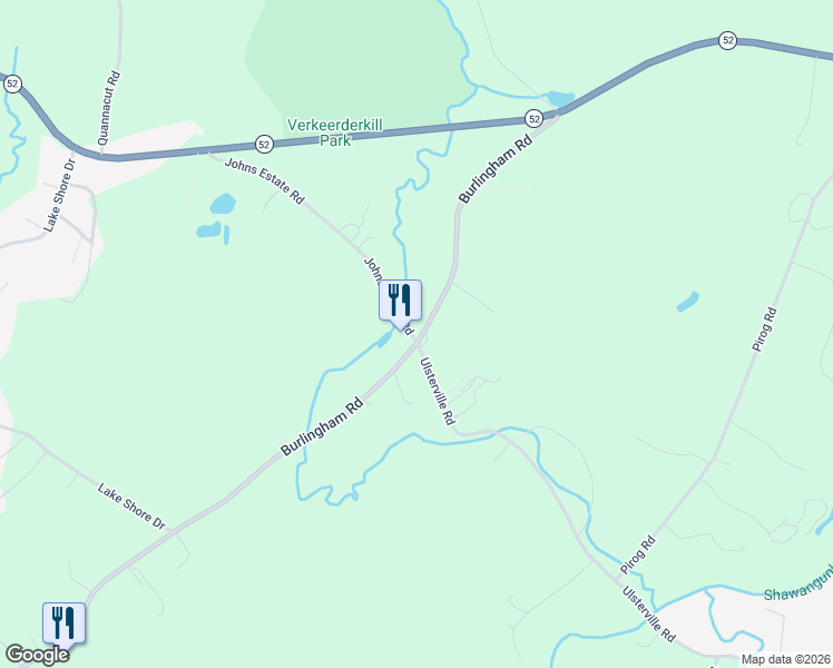 map of restaurants, bars, coffee shops, grocery stores, and more near 1441 Burlingham Road in Pine Bush