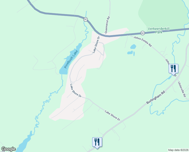 map of restaurants, bars, coffee shops, grocery stores, and more near 4 Larson Lane in Pine Bush