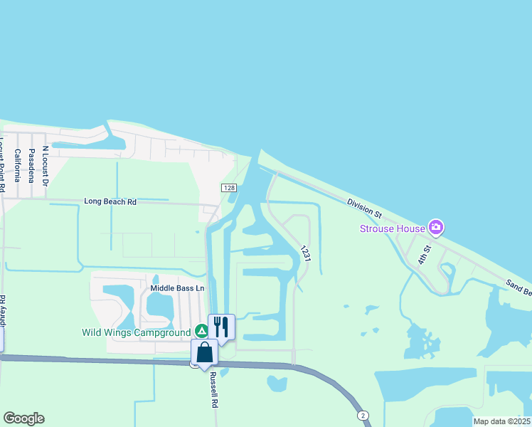 map of restaurants, bars, coffee shops, grocery stores, and more near 6476 Harris Harbor Drive in Oak Harbor