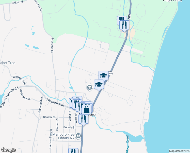 map of restaurants, bars, coffee shops, grocery stores, and more near 11 Purdy Avenue in Marlboro
