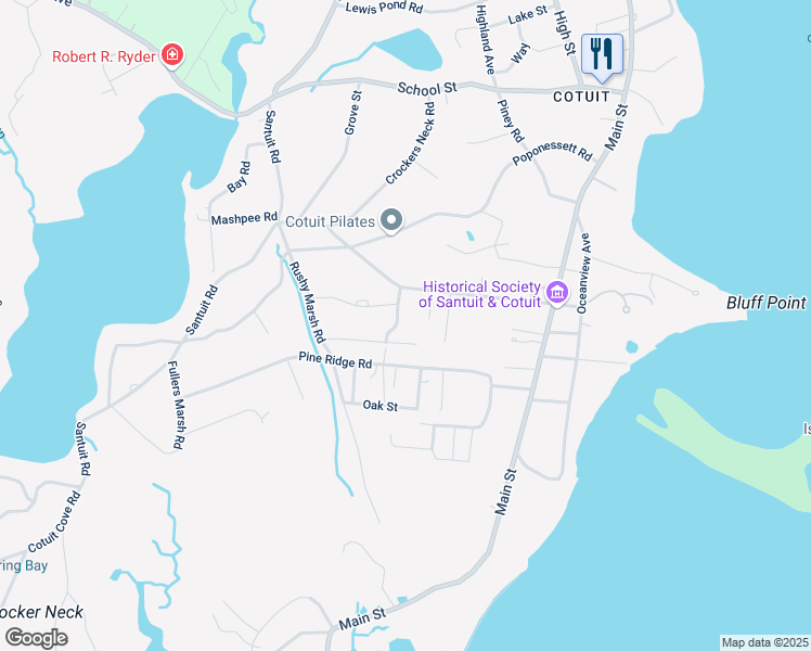 map of restaurants, bars, coffee shops, grocery stores, and more near 23 Cherry Tree Road in Barnstable