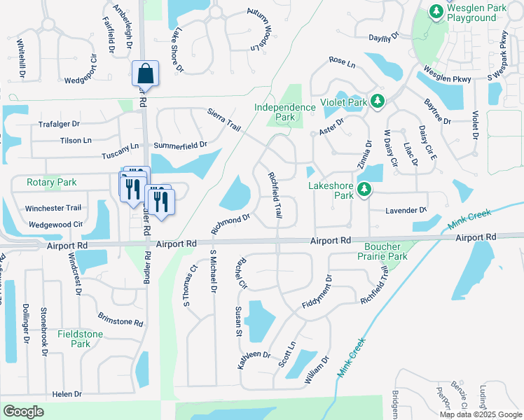 map of restaurants, bars, coffee shops, grocery stores, and more near 1742 Rebecca Drive in Romeoville